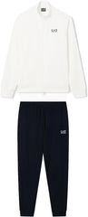 EA7 Emporio Armani Black/White (8NPV60-PJVRZ-M0036) Trainingsanzug für Herren, schwarz/weiß, aus Baumwolle, Reißverschluss, Jogginghose, Taschen, bequem, Logo, Größe L