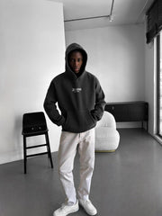 Oversize Washed 'Dreams' Hoodie - Anthracite