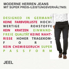 JEEL Herren Sweat-Jeans - Regular-Fit Straight-Cut - Stretch Washed Denim-Look - Jeans-Hose