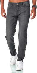 JEEL Herren Sweat-Jeans - Regular-Fit Straight-Cut - Stretch Washed Denim-Look - Jeans-Hose