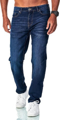 JEEL Herren Sweat-Jeans - Regular-Fit Straight-Cut - Stretch Washed Denim-Look - Jeans-Hose