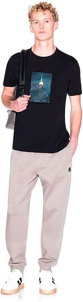 Armani Exchange Herren Sweatpants One Block Up, Color Contrast Embroiderd Logo
