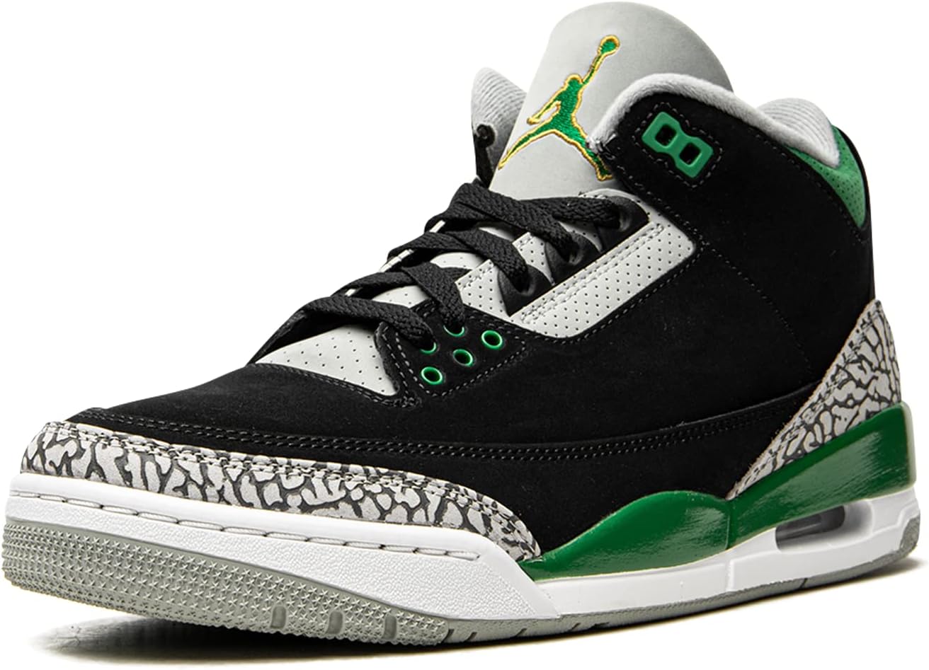 Jordan Air 3 Retro Herren CT8532 030 Kieferngrün, Größe 45, Weiß, Grün, 11