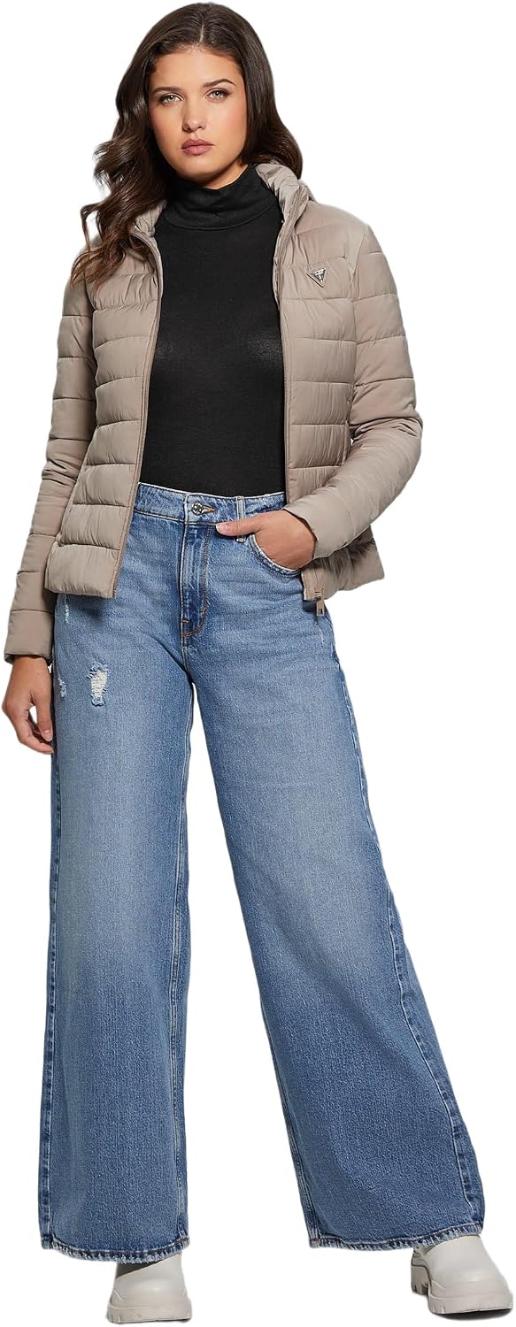 Guess Damen Steppjacke Solid Heavy Diann Puffer Jacke