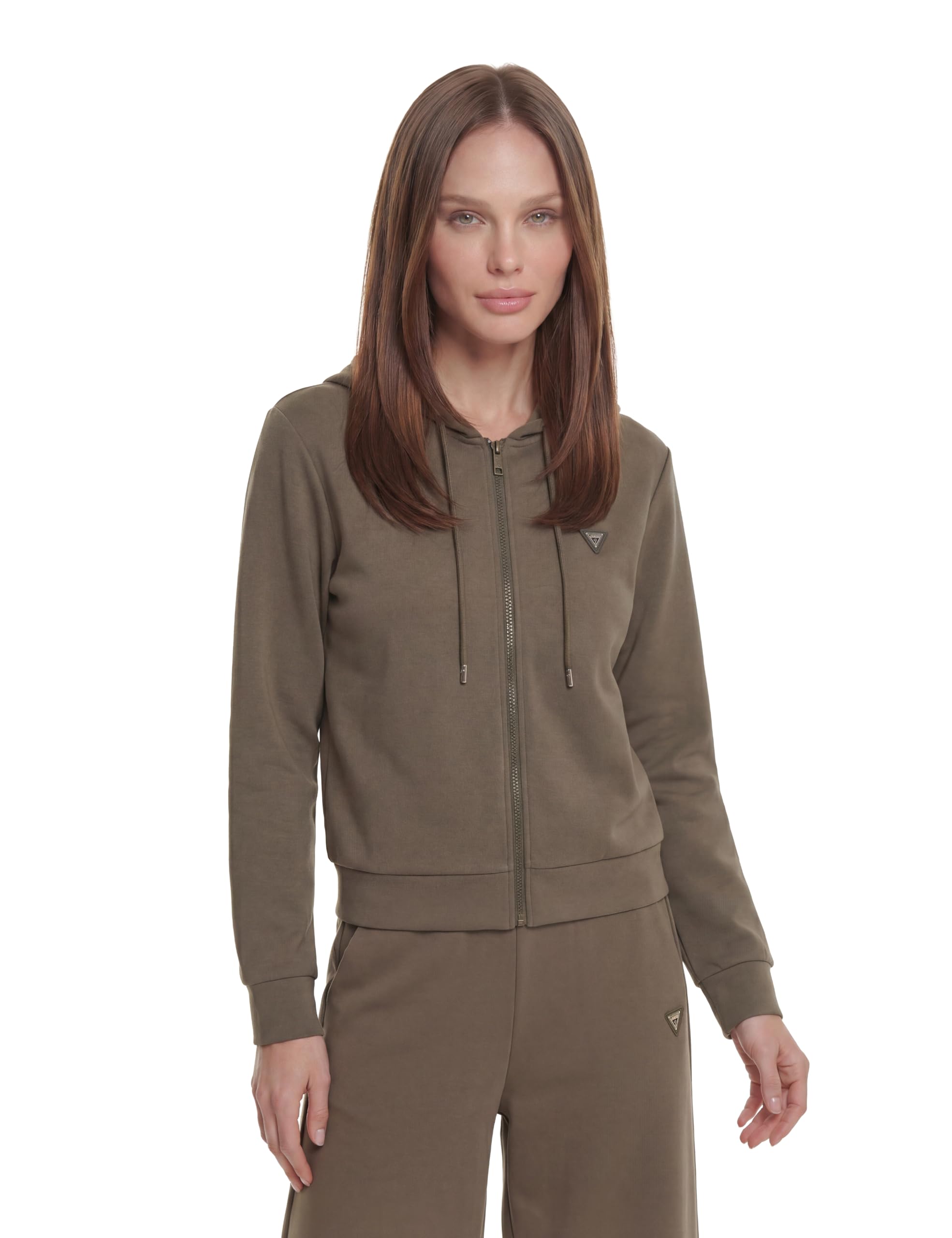 GUESS Damen Full Zip Sweatshirt Olympe Full Zip Hoodie Sweatsh