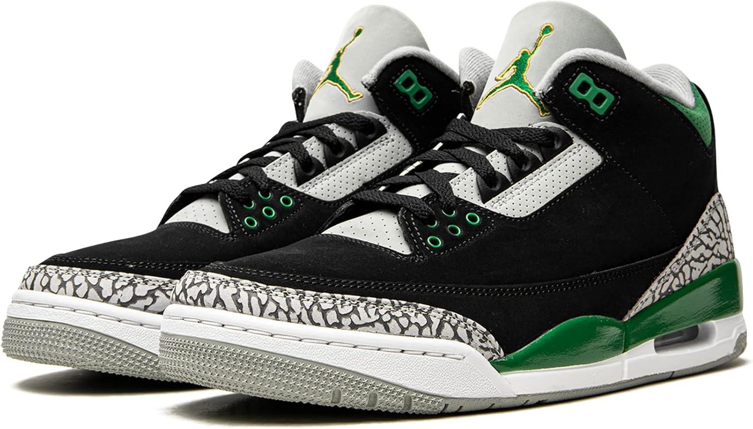 Jordan Air 3 Retro Herren CT8532 030 Kieferngrün, Größe 45, Weiß, Grün, 11