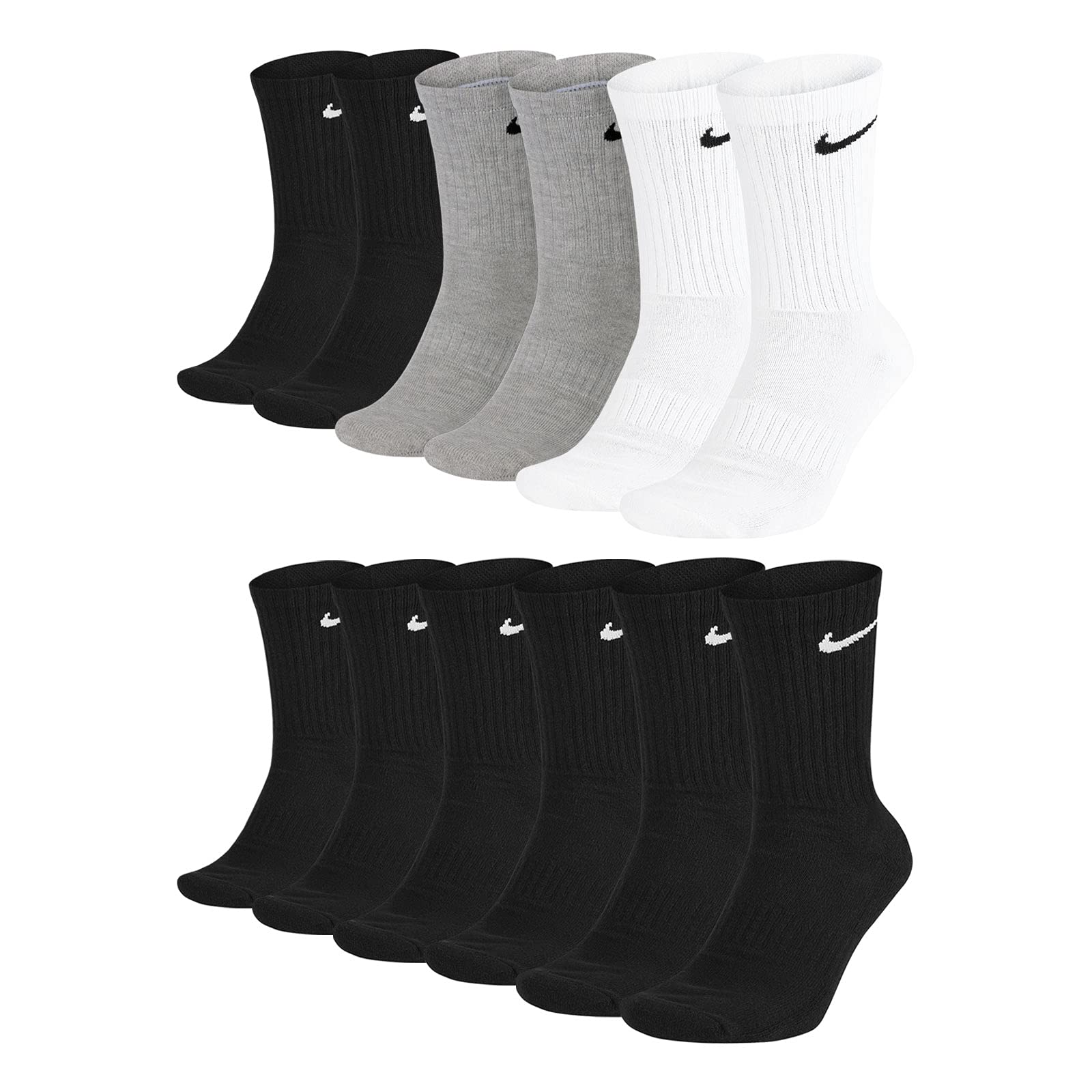Nike Herren Everyday Cushioned Crew Crew-trainingssocken (6 Paar)