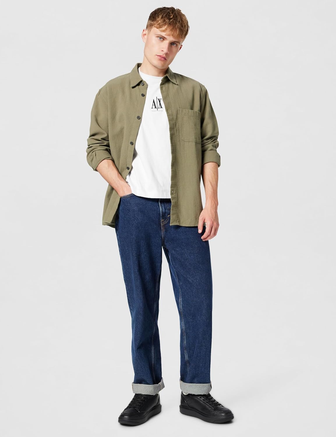 Armani Exchange Herren Venice, Logo Tab On Sole Sneaker