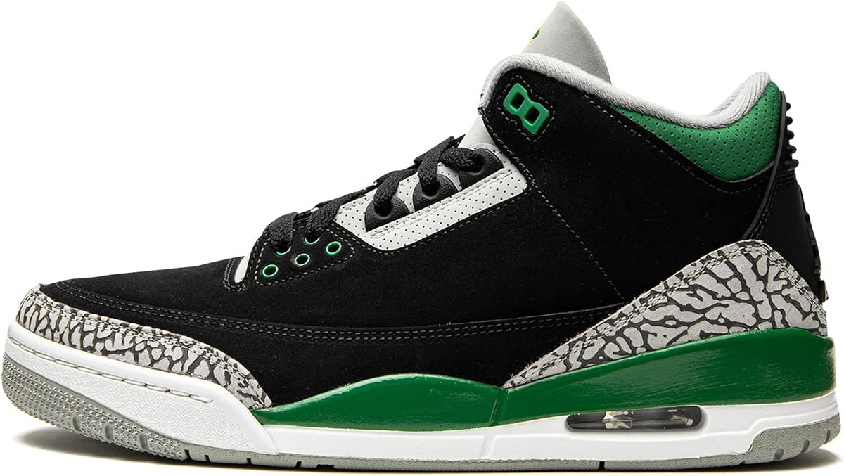 Jordan Air 3 Retro Herren CT8532 030 Kieferngrün, Größe 45, Weiß, Grün, 11
