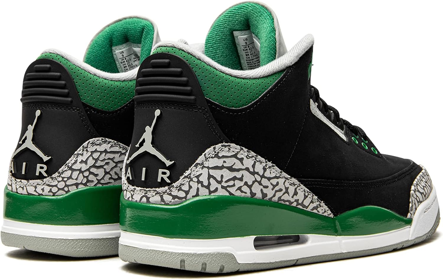 Jordan Air 3 Retro Herren CT8532 030 Kieferngrün, Größe 45, Weiß, Grün, 11