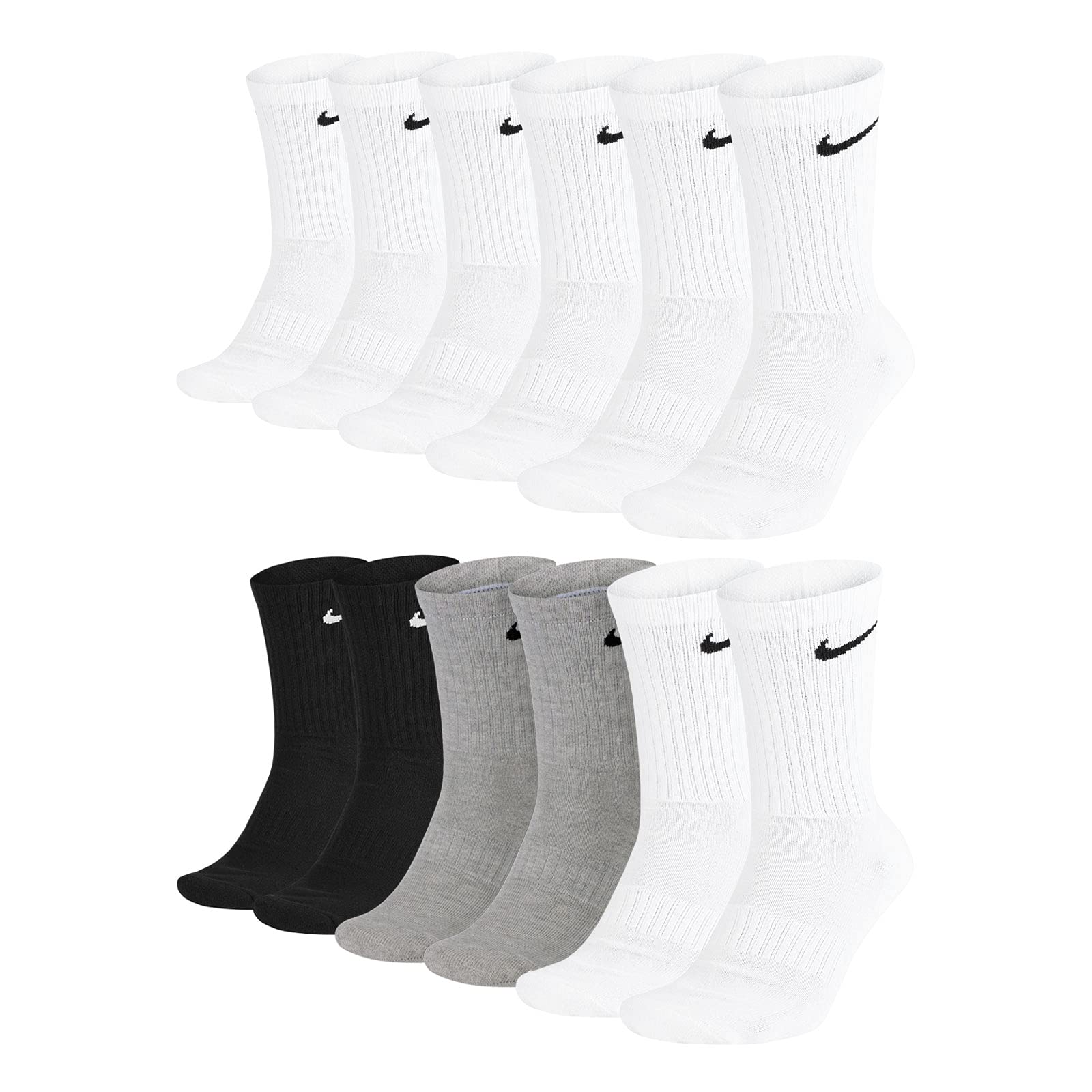 Nike Herren Everyday Cushioned Crew Crew-trainingssocken (6 Paar)