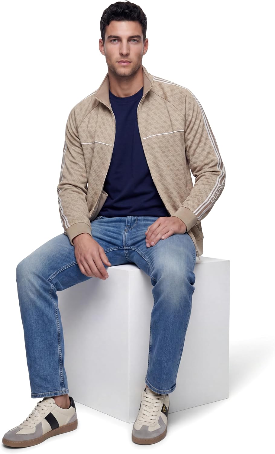 Guess Herren Full Zip Sweatshirt Parimo High Neck Full Zip SWEA