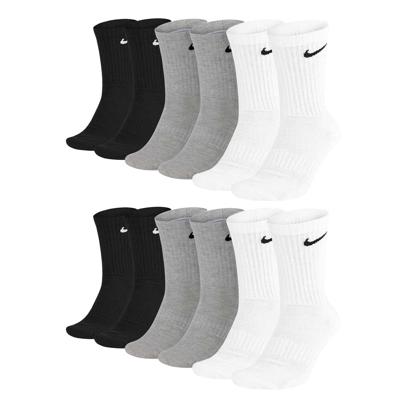 Nike Herren Everyday Cushioned Crew Crew-trainingssocken (6 Paar)