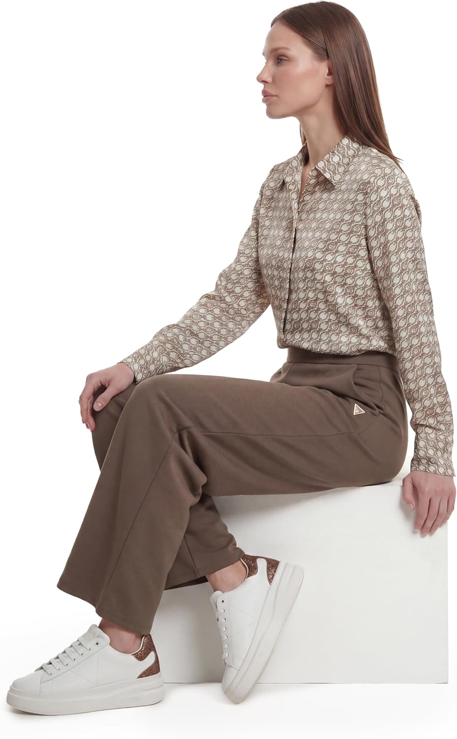 Guess Damen Palazzohose Olympe Wide Leg Pants