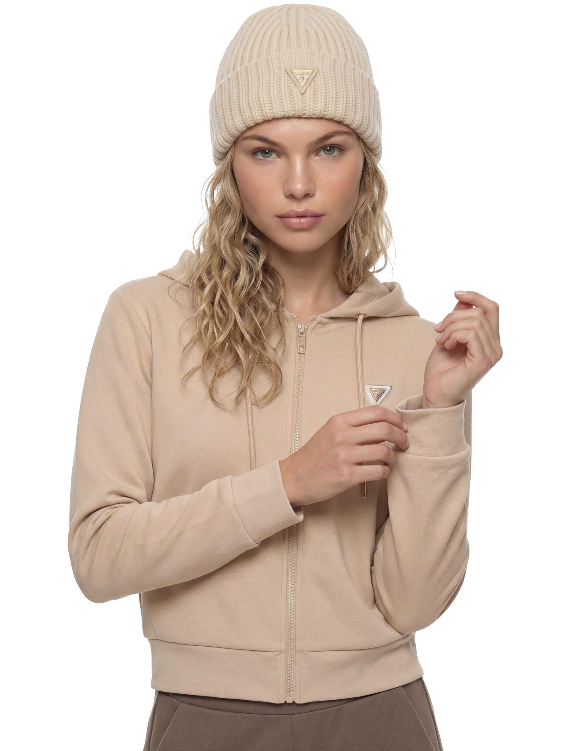 GUESS Damen Full Zip Sweatshirt Olympe Full Zip Hoodie Sweatsh