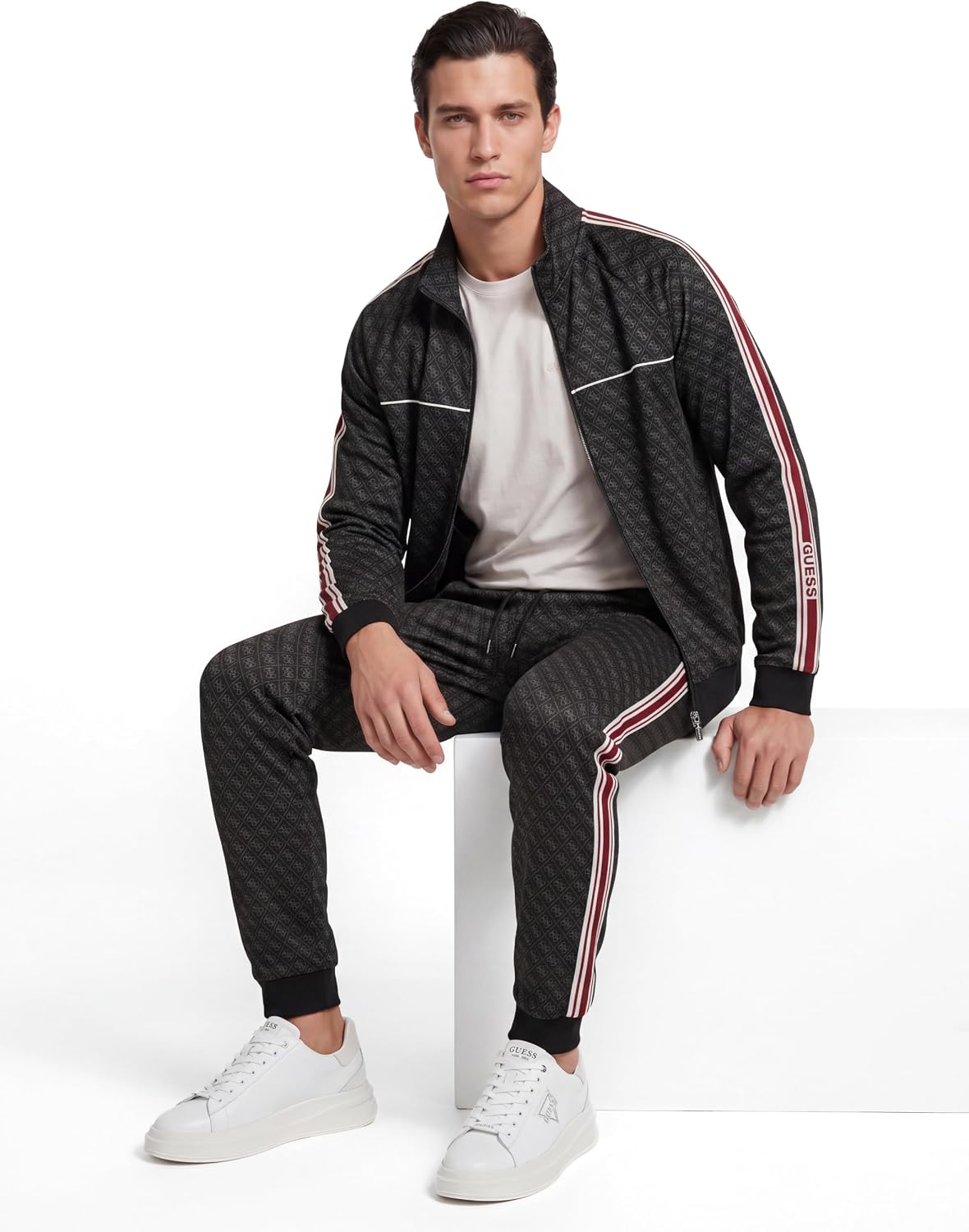 Guess Herren Full Zip Sweatshirt Parimo High Neck Full Zip SWEA