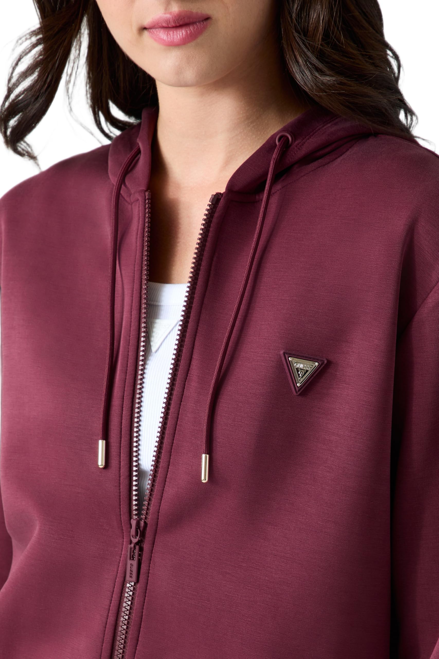 GUESS Damen Full Zip Sweatshirt Olympe Full Zip Hoodie Sweatsh