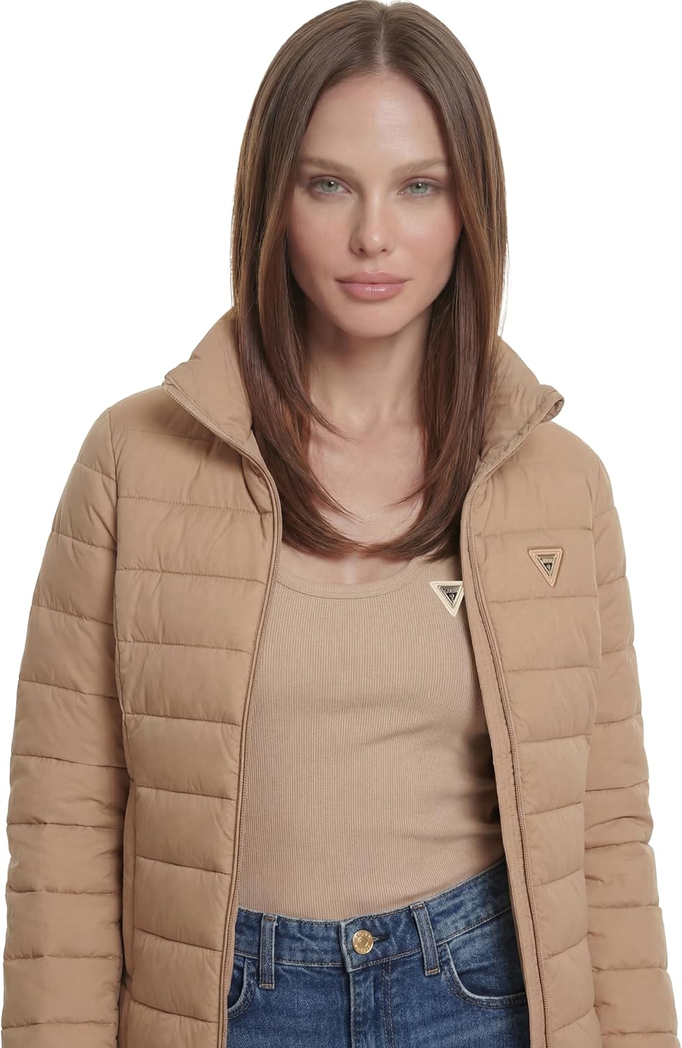 Guess Damen Steppjacke Solid Heavy Diann Puffer Jacke